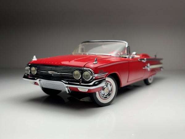 ミニカー Franklin Mint 1960 Chevrolet Impala 1/24 1960 CHEVROLET IMPALA CONVERTIBLE VERMELHO - FRANKLIN M