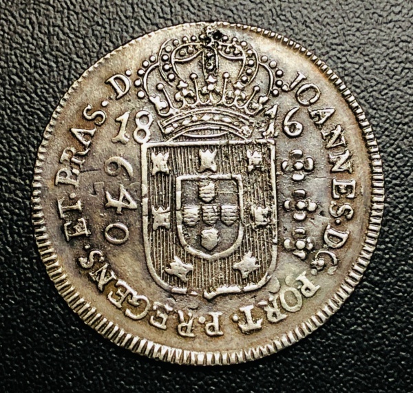 Brasil - Rara Moeda 640 Reis 1816 M - P-437 - Prata (.917) - 17,92