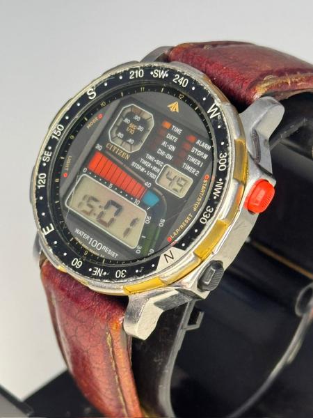 Citizen Windsurf D060 - Antigo relógio de pulso Quartz série prata