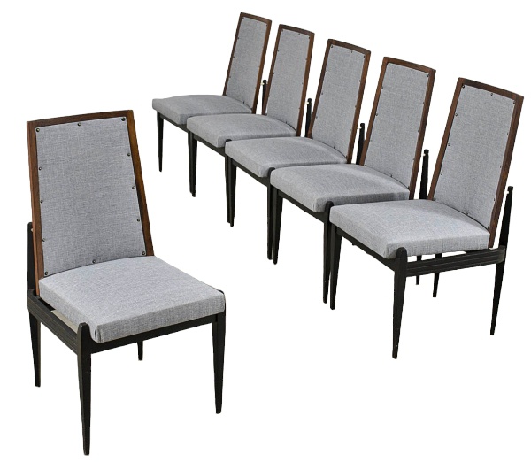 MOVEIS CIMO- Esplêndido set composto por 6 lindas cadeiras, executadas em madeira nobre com assento