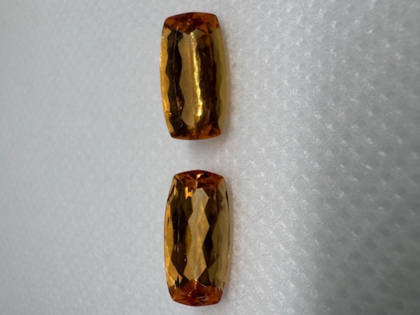 Joias . 5.45 CTS RARO PAR DE TOPAZIOS IMPERIAIS NATURAL 11MMX5MM