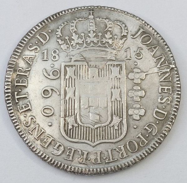 Moeda de prata Brasil, 960 réis, 1815 B