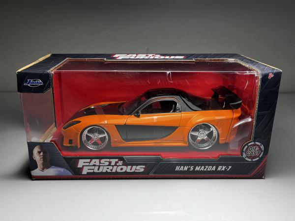 Han`s Mazda RX7 Laranja Fast & Furious - Jada Escala 1/