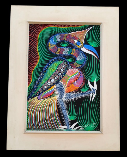 Francisco da Silva. 'Ave". OST. Medida total: 84 x 64 cm / Tela:62 x 42 cm.