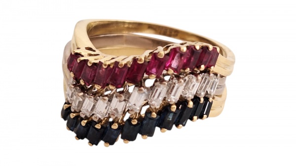 Joias . Aliança Inteira em Ouro Amarelo 18K com Diamantes  2,3g foto 4