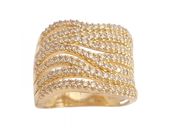Joias . Aliança Inteira em Ouro Amarelo 18K com Diamantes  2,3g foto 5