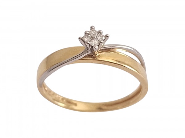 Joias . Anel Chuveirinho Ouro Amarelo 18K com Diamantes  2,70g foto 1