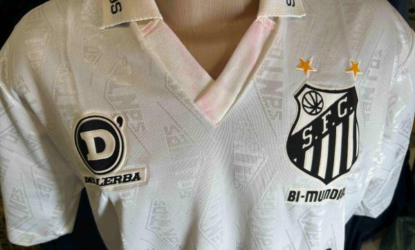 Camisa Oficial do Santos FC - Dellerba - Patrocinador L