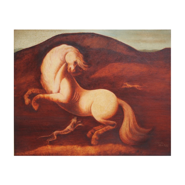 ORLANDO TERUZ - Óleo sobre tela, Cavalo, assinado no c.i.d, e no verso, datado 1982