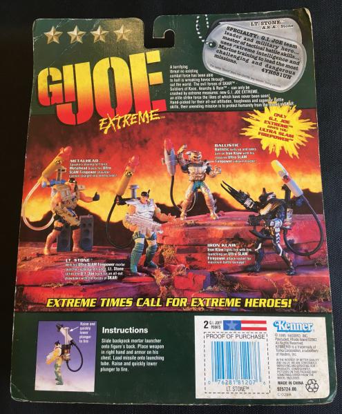 G I JOE EXTREME DELUXE, STONE with ULTRA SLAM FIR