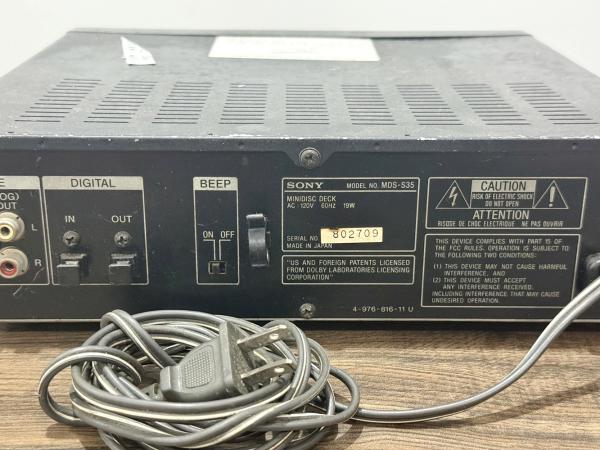 SONY - MINIDISC DECK (MD)- MODEL MDS-S35 - MADE IN JAPAN - 127