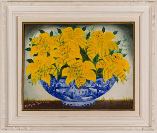 ARTISTA: MARYSIA PORTINARI - TIPO: PINTURA ÓLEO SOBRE TELA - NOME DA OBRA: VASO COM FLORES - DATA DA