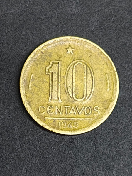 MOEDA BRASIL 10 CENTAVOS 1945 COM SIGLA BRONZE