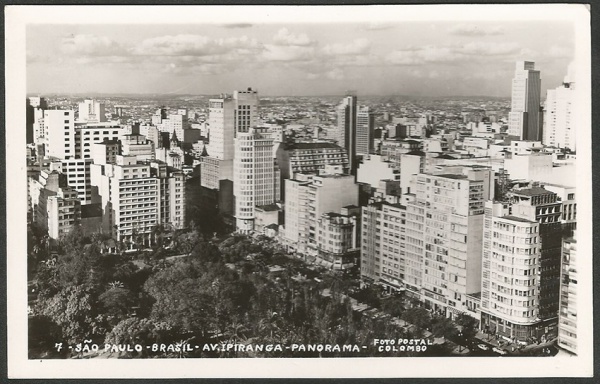 Av. Ipiranga-Panorama-Sao Paulo,Brasil Photo Postcard