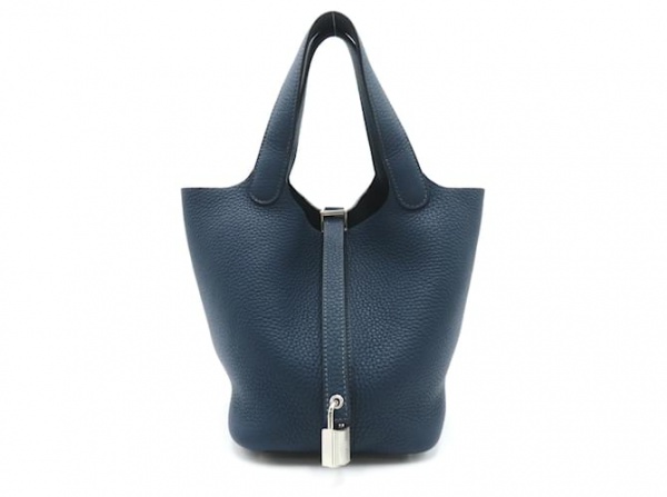 Bolsas . Autentica Bolsa Picotin 18 Blue Navy NOVA com dust bag, chaves e cadeado.