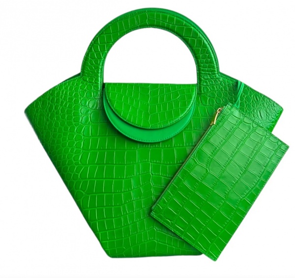Bolsas . Autêntica Bolsa Bottega Veneta croco verde, nova.