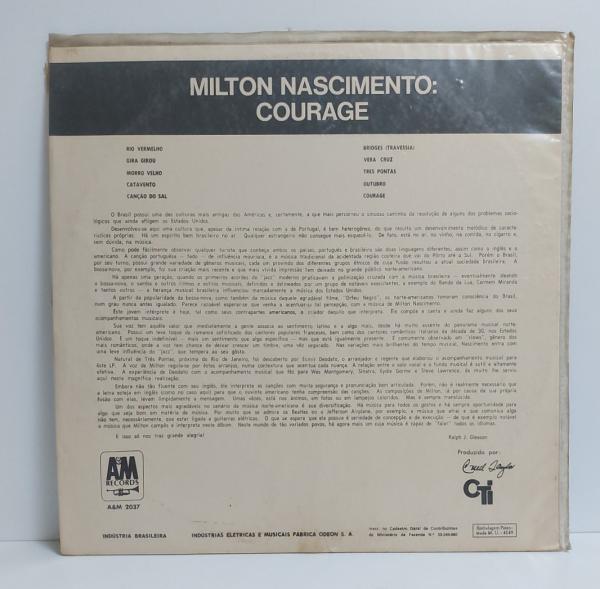 Disco de Vinil Milton Nascimento, Courage. 1969. Mono. Disco de Vinil Milton Nascimento, Courage. 1969. Mono.