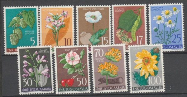 IUGOSLAVIA  SELOS TEMÁTICOS FLORES cat33euros