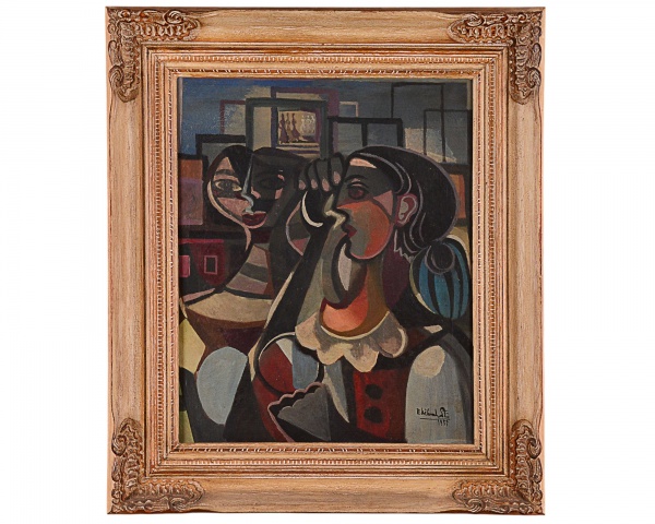 EMILIANO DI CAVALCANTI (Rio de Janeiro 1897/RJ 1976).-  Sem Título, óleo s/ tela 72 x 59 cm, ass. in
