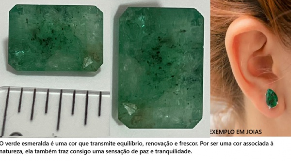 ESMERALDA - LAPIDAÇÃO RETANGULAR - ORIGEM MINAS GERAIS - COR MARAVILHOSA  - ESTADO DE CONSERVAÇÃO CO