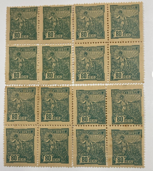 Brasil - Regular - 179 - 16 Valores - 4 Quadras - RHM 16 UF´S - Sem Filigrana