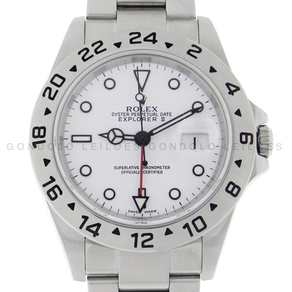Relógio Rolex Oyster Perpetual Explorer II Polar - Ref. 16570T - Caixa em Aço - Pulseira em Aço Modelo Oyster - Tamanho da caixa: 40 mm - Funções: Horas - Minutos - Segundos - Calendário - GMT - - Movimento: Automático - Visor: Cristal de Safira - Relógio letra Z fabricação 2006 - Acompanha: - Certificado de revisão da Rolex - Certificado The Watch Register - Observações: Para pulso de até 20cm