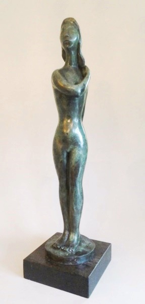 BRUNO GIORGI. "Nu feminino". Escultura de bronze patinada. Mede: 110 cm altura.