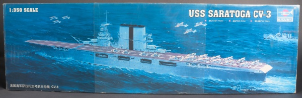 Kit de montagem Trumpeter do porta-aviões USS Saratoga CV-3 escala 1:350 embalagem lacrada com arte