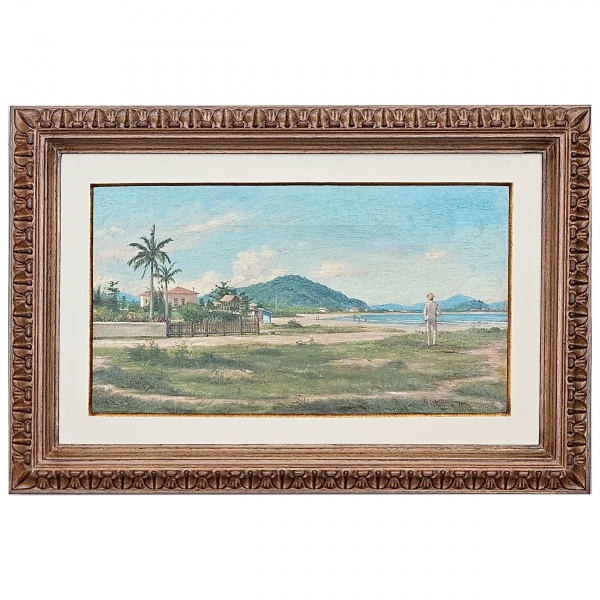 Benedito Calixto (1853 - 1927). Sem Titulo - o.s.t. - 25 x 45 cm. Assinado c.i.d. e datado 1901.
