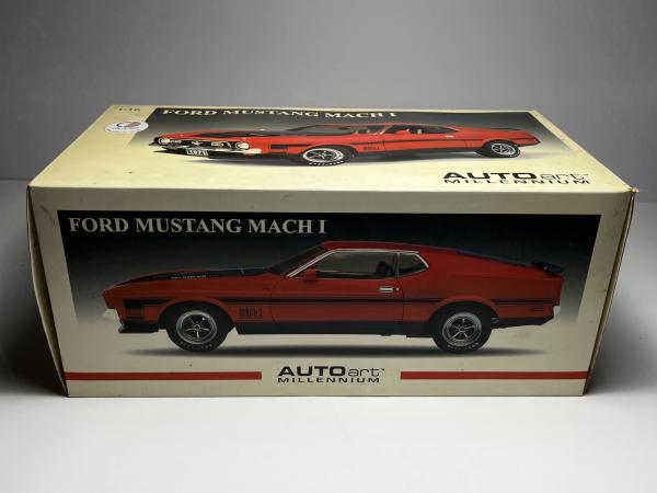 1971 Ford Mustang Mach 1 Vermelho - AutoArt Escala 1/18