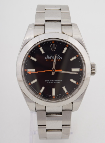ROLEX OYSTER PERPETUAL - Modelo MILGAUSS - Relógio suíço de pulso, caixa (36 mm) e pulseira em aço.