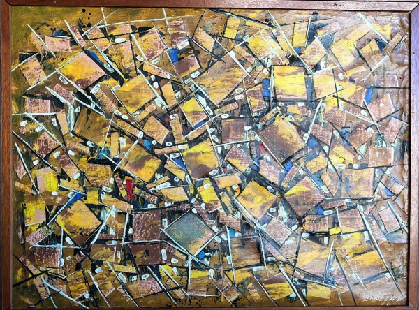 Antônio Bandeira (1922-1967) - Abstrato - Óleo sobre tela. Assinado e datado no C.I.D. em 1954. Med.