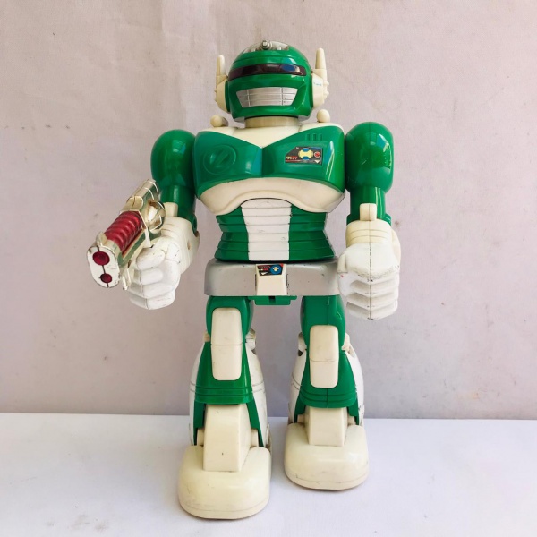 BANDAI, Década 90, Brinquedo ROBÔ RAP-P-KID, RANGERS, plástico