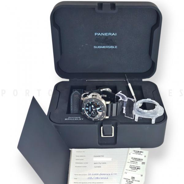 Relógio original Panerai Luminor Submersible 47mm, auto