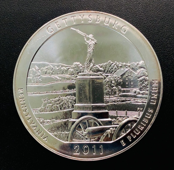 5 Onças De Prata - Prata (.999) - 156,28 gr - 76,2mm - KM-513 - Estados Unidos Quarter Dolar 2011 Ed