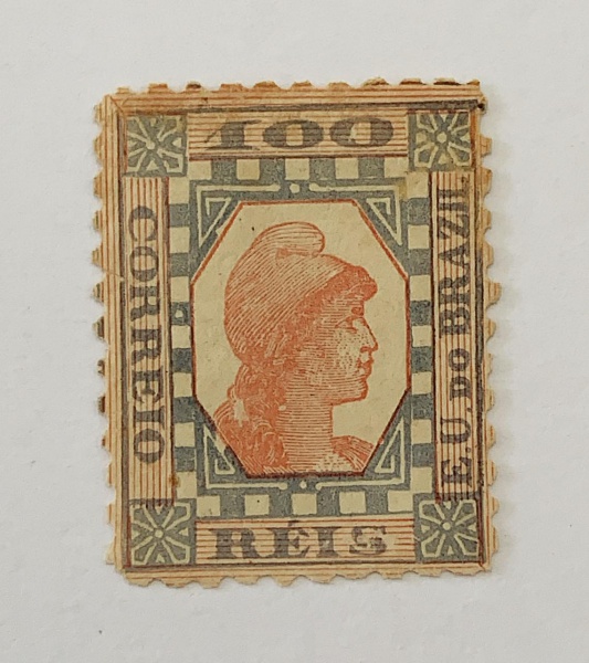 Brasil - num 79M - alegoria - vermelho no verso - novo