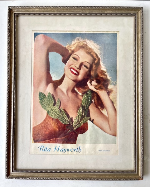 絵画 Rita Hayworth (Scotty Welbourne) Retrato Colorido de Rita Hayworth (Foto Columbia). Trata-se de um