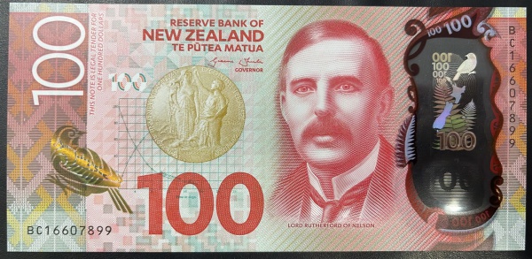 POLIMERO - CEDULA DA NOVA ZELANDIA - 100 DOLARS - FLOR DE ESTAMPA.