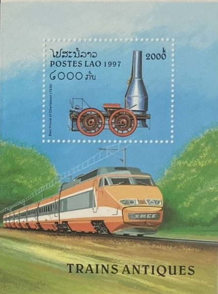 Temática Trens e Locomotivas - País Lao - Ano 1997 - MINT