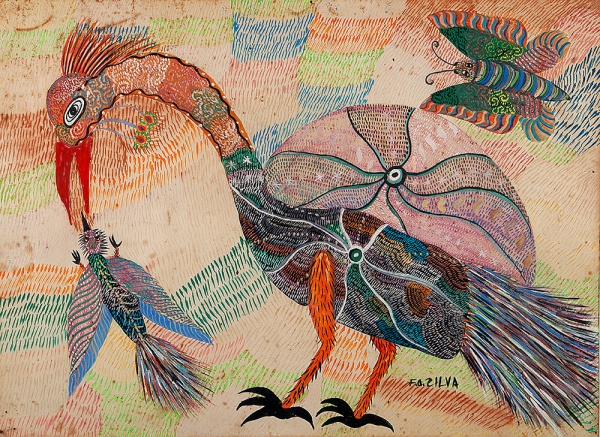 FRANCISCO DA SILVA - Bichos - técnica mista sobre papel - ass.inf.dir - 55x76 cm. - Com certificado