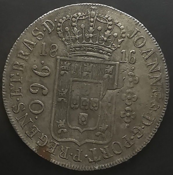 960 RÉIS - 1816 R - PRATA - COLÔNIA - A CLASSIFICAR