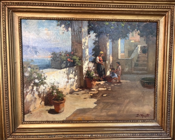 Dario Mecatti - Costa Amalfitana - Óleo sobre Tela Med;40x50cm Sem Moldura (Acompanha Certificado)