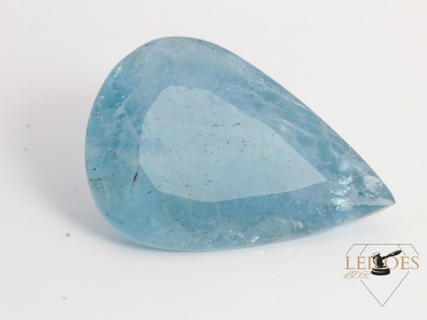 1 Agua Marinha. Aprox. (16,70Cts), (23,97mm x 16,20mm), (Acompanha Certificado de Garantia Leilões L