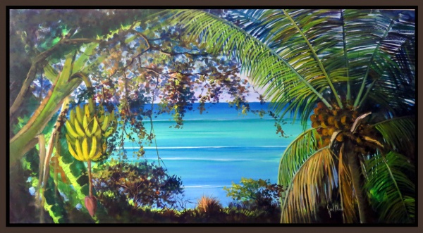 Joel Oliveira - 1972 - Quadro óleo sobre tela, medindo 78x148cm, com moldura. - 34306