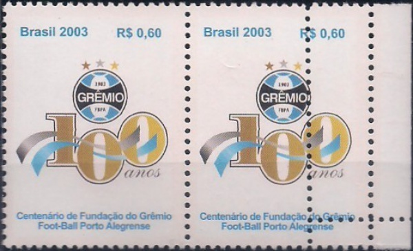 BRASIL VARIEDADE- COMEMORATIVO RHM 2532 - GRÊMIO FC - PAR HORIZONTAL NNN - BATIDA DUPLA DO PENTE DE