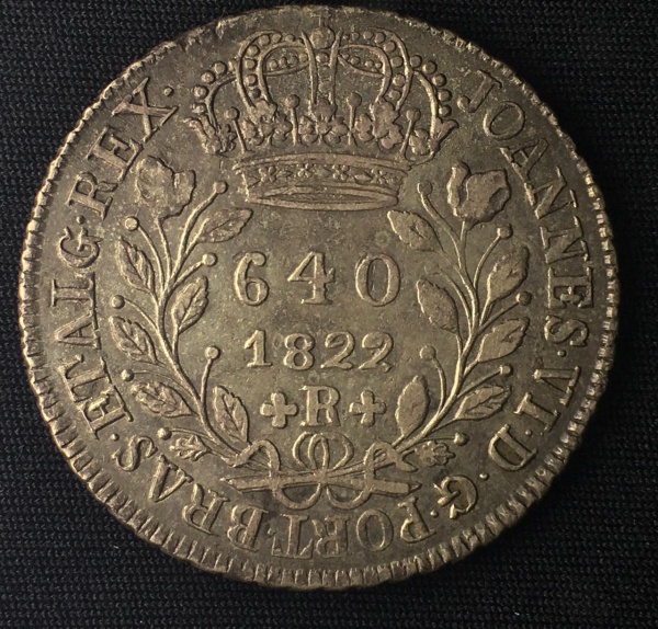 Moeda do Brasil - 640 Réis - 1822 R - Rio - VAR 1A - CUNHADAS APENAS 565 PEÇAS - (peça escassa) - Pr