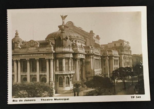 Bilhete  Postal  Theatro Municipal - Rio de Janeiro - RJ - anos 30