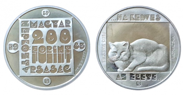 HUNGRIA 200 FORINT 1985. PRATA PROOF 640% 16 GRAMAS, 35 MM. FLOR DE CUNHO. PROVA. CUNHADAS APENAS 60