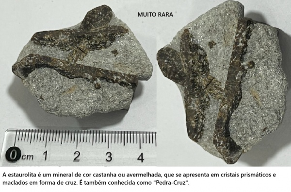 ESTAUROLITA - ORIGEM MADAGASCAR - CONHECIDA COMO A PEDRA CRUZ - HARMONIZA A PRODUÇÃO GLANDULAR