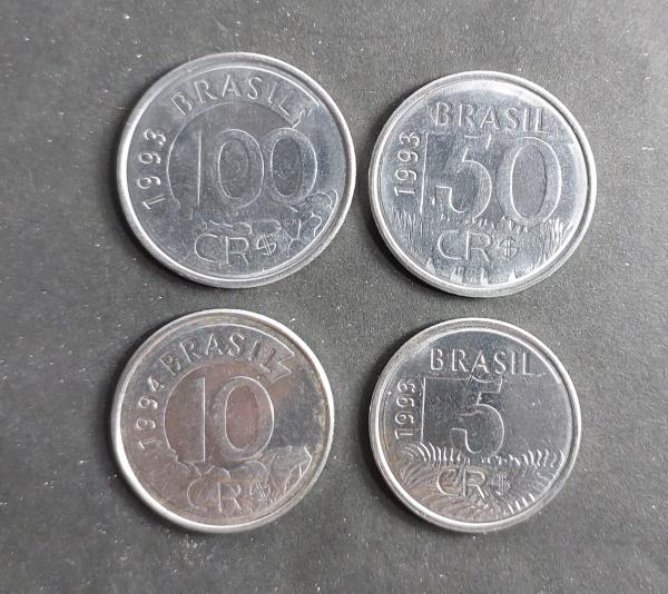 Brasil - Lote de 4 Moedas - Fauna Brasileira - Animais ameaçados